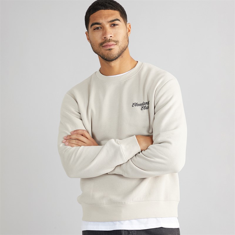JACK & JONES Mens Jorbradley Cleveland Sweatshirt Moonbeam