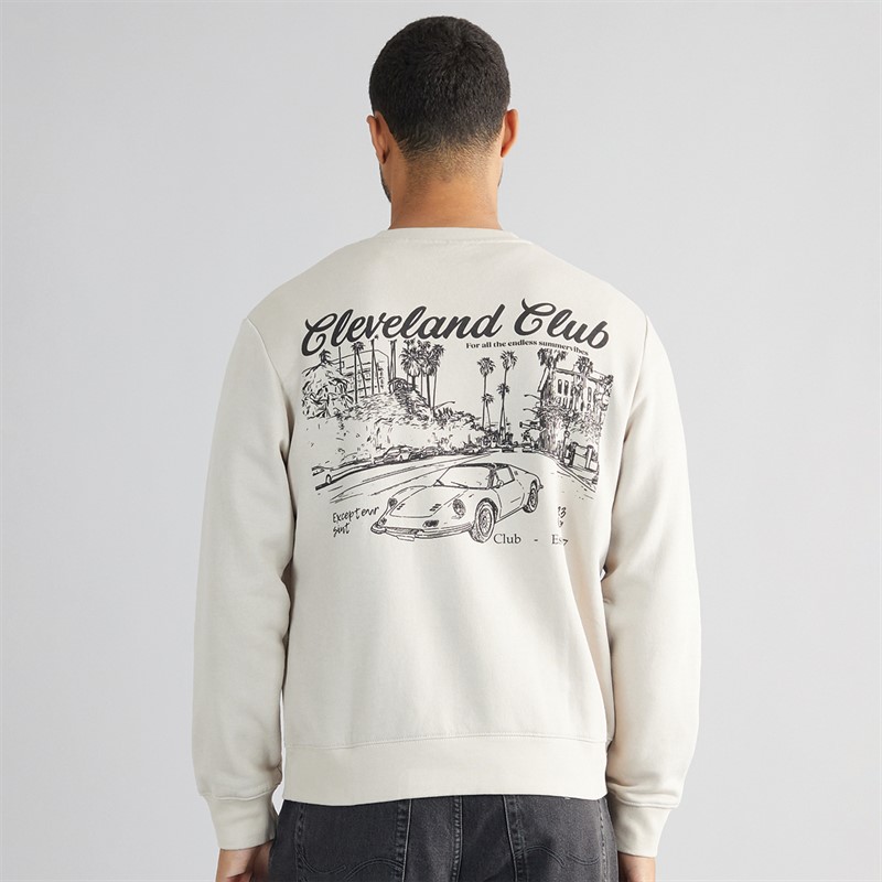 JACK & JONES Mens Jorbradley Cleveland Sweatshirt Moonbeam