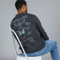 JACK & JONES Mens Jorbradley Papillon Sweatshirt Asphalt