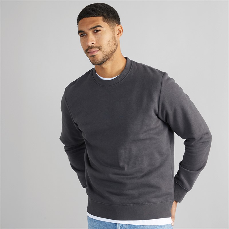 JACK & JONES Mens Jorbradley Papillon Sweatshirt Asphalt
