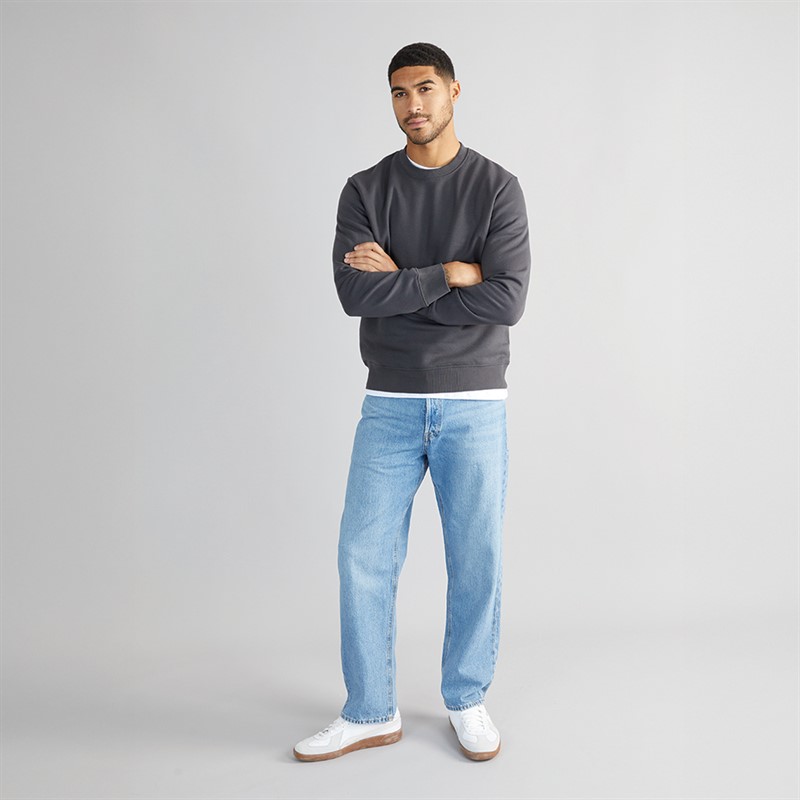 JACK & JONES Mens Jorbradley Papillon Sweatshirt Asphalt