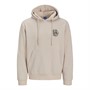 JACK & JONES Mens Jorbradley Frank Hoodie Moonbeam