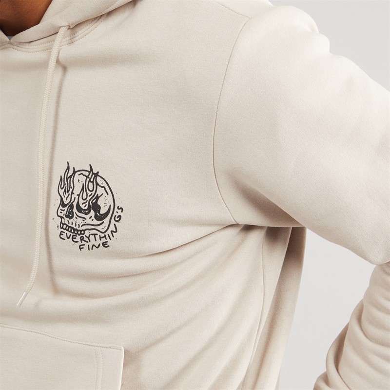 JACK & JONES Mens Jorbradley Frank Hoodie Moonbeam