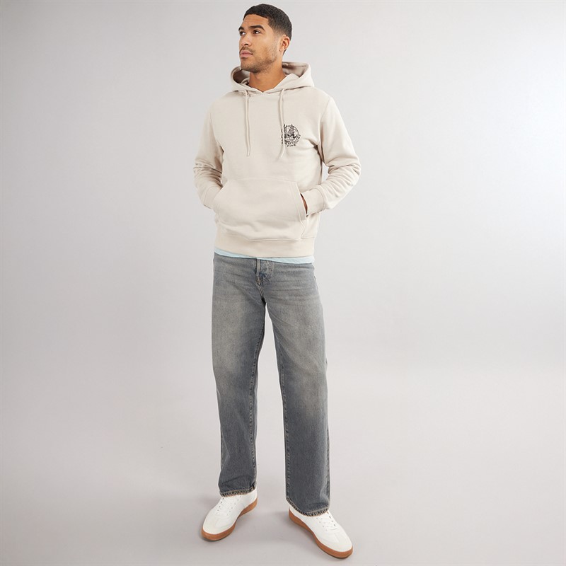 JACK & JONES Mens Jorbradley Frank Hoodie Moonbeam