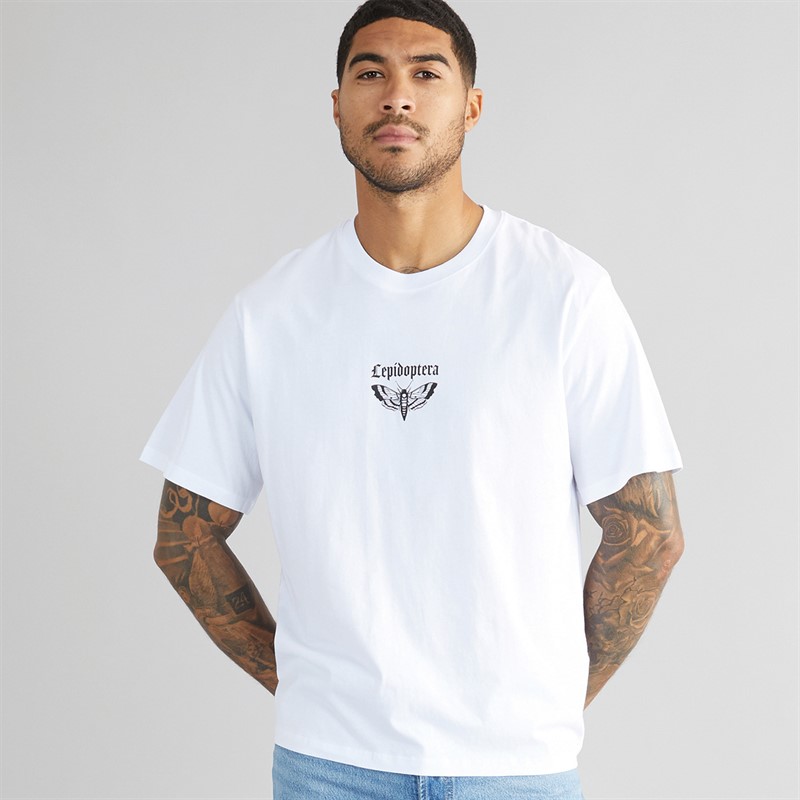 JACK & JONES Mens Jorbradley Grif T-Shirt Bright White