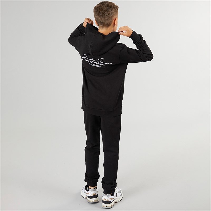 JACK & JONES Junge Cover Script Hoodie und Jogginghose Trainingsanzug Schwarz