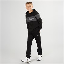 JACK & JONES Ensemble de Survêtement à Capuche et pantalon de jogging Lakewood Garçon Noir/Gris Chiné Foncé avec panneau