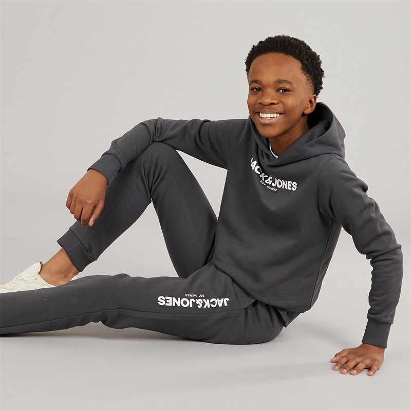 JACK & JONES Jongens Rarry Hoodie En Joggingbroek Trainingspak Asphalt - Maat 6-7Y