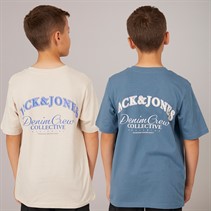 JACK & JONES Boys Brandes Back Two Pack T-Shirts Moonbeam/Ocean View