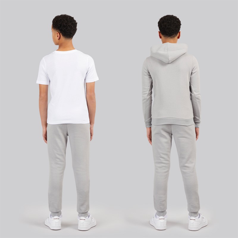 JACK & JONES Drenge Rarry Tre Dels Træningsdragt Og T-Shirt Sæt Alloy / Hvid