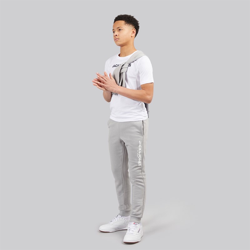 JACK & JONES Drenge Rarry Tre Dels Træningsdragt Og T-Shirt Sæt Alloy / Hvid