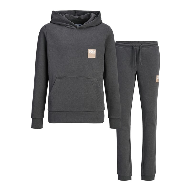 JACK & JONES Junge Drive Sweat Kapuzenpullover Und Jogginghose Trainingsanzug Asphalt