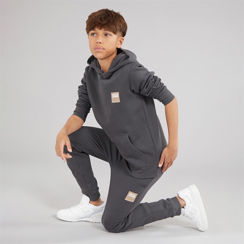 JACK & JONES Junge Drive Sweat Kapuzenpullover Und Jogginghose Trainingsanzug Asphalt