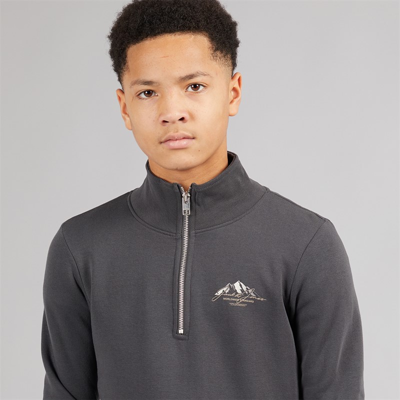 JACK & JONES Survêtement Garçon Mountain Quart de Zip Asphalt
