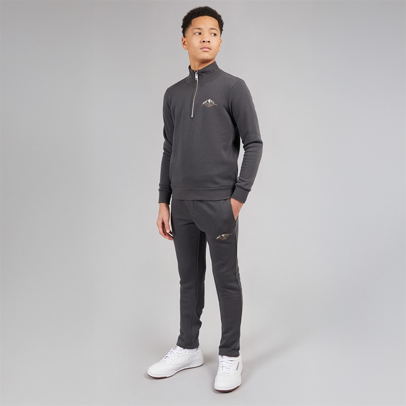 JACK & JONES Survêtement Garçon Mountain Quart de Zip Asphalt