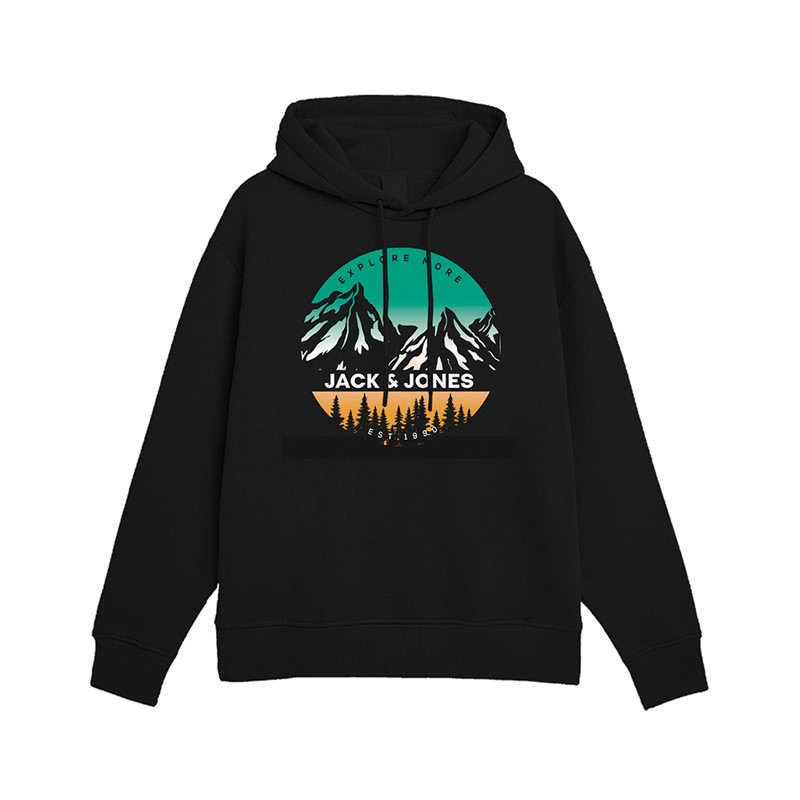 JACK & JONES Boys Peak Hoodie Black