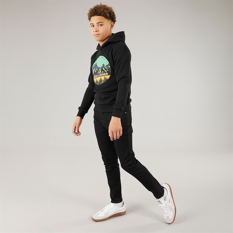 JACK & JONES Junge Peak Kapuzenpullover Schwarz