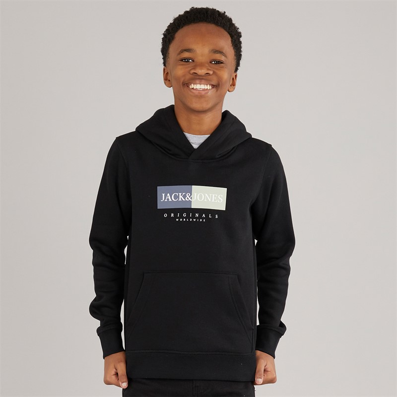JACK & JONES Boys Frederiksberg Box Hoodie Black