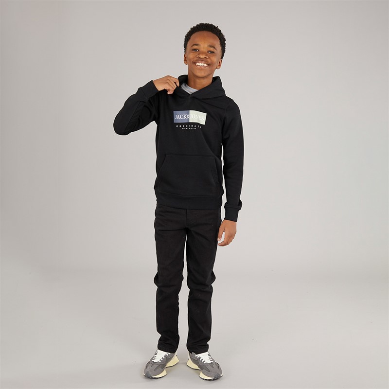 JACK & JONES Frederiksberg bluza z kapturem typu Box dla chłopca kolor czarny