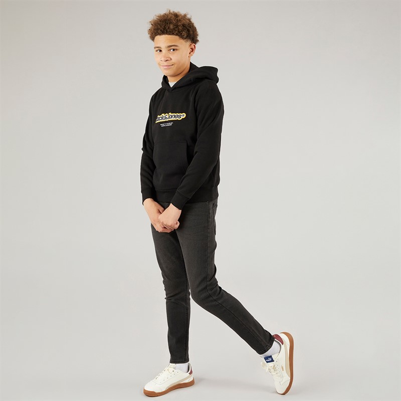 JACK & JONES Junge Vesterbro Newton Branding Sweatshirt Schwarz