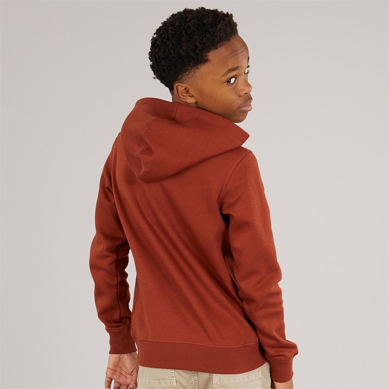 JACK & JONES Boys Frederiksberg Box Hoodie Brany Brown
