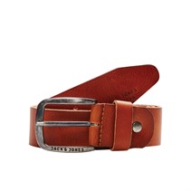 JACK & JONES Mens Jacpaul Leather Belt Mocha Bisque