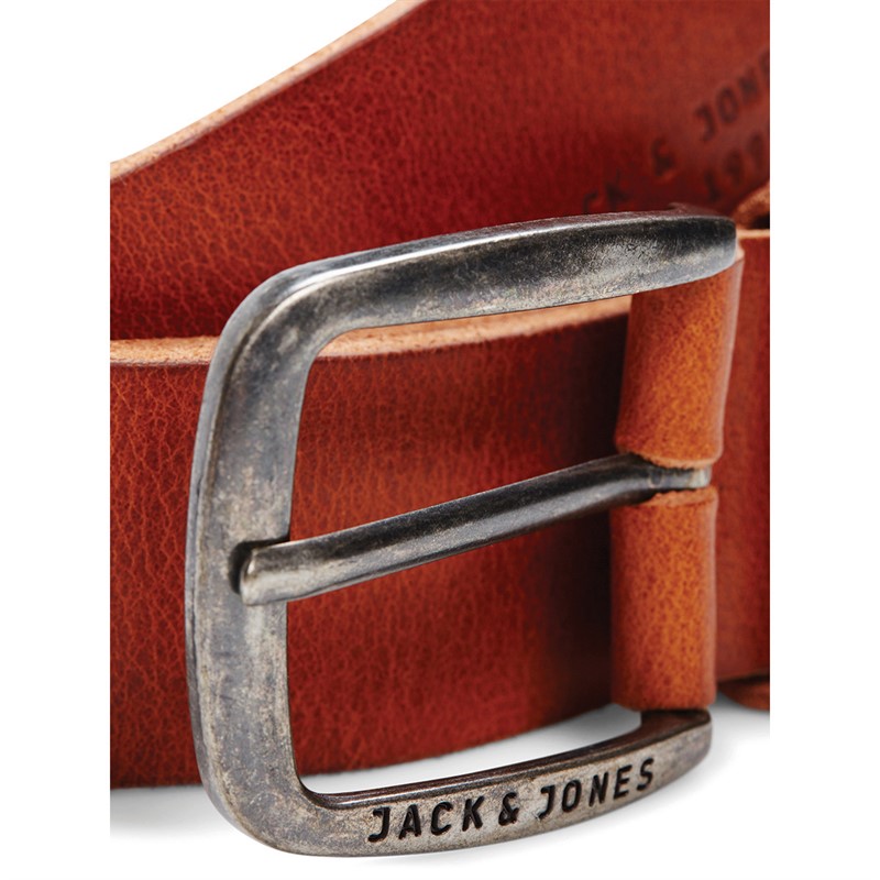 JACK & JONES Mens Jacpaul Leather Belt Mocha Bisque