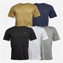 JACK & JONES Mens JXJ Five Pack T-Shirts Black/White/Grey/Light Khaki/Navy