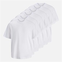 JACK & JONES Mens Gust Oversized Six Pack T-Shirts White