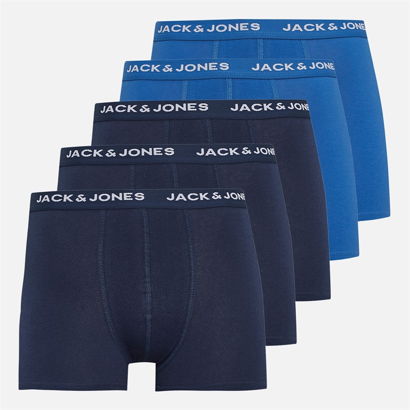 JACK & JONES Junge Fünferpack Boxer Slips Marineblau/Kobalt X3 Navy/X2 Colbalt