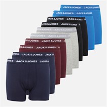 JACK & JONES lot de 10 caleçons Garçon Noir/Bleu Marine/Gris Clair Chiné/Bordeaux/Bleu Cobalt