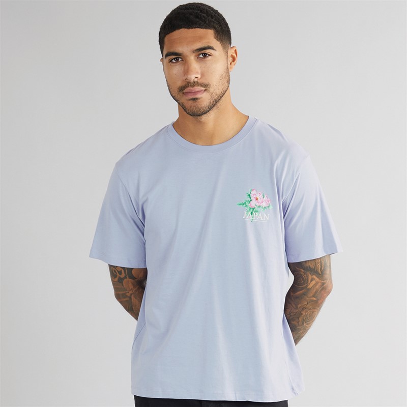 JACK & JONES Mens Bradley Stamp Short Sleeve T-Shirt Languid Lavender