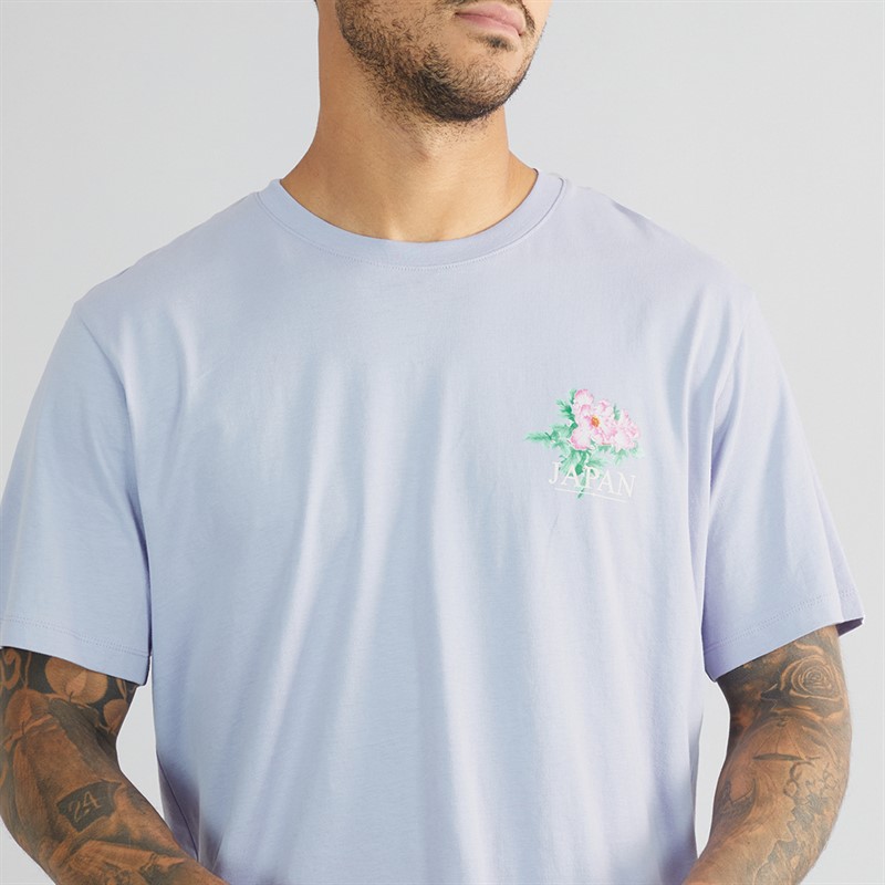 JACK & JONES Mens Bradley Stamp Short Sleeve T-Shirt Languid Lavender