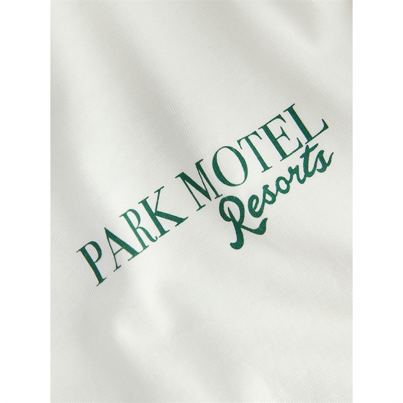 JACK & JONES Mens Bradley Park Motel Short Sleeve T-Shirt Cloud Dancer