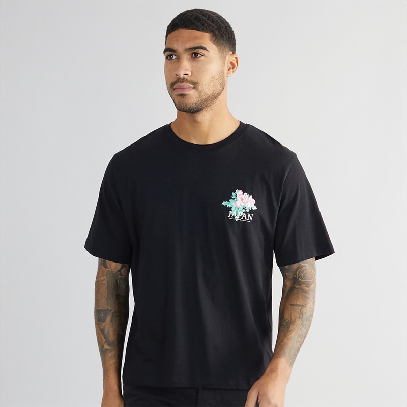 JACK & JONES Mens Bradley Stamp Short Sleeve T-Shirt Black