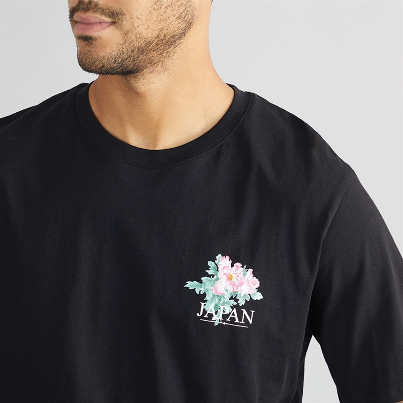 JACK & JONES Mens Bradley Stamp Short Sleeve T-Shirt Black