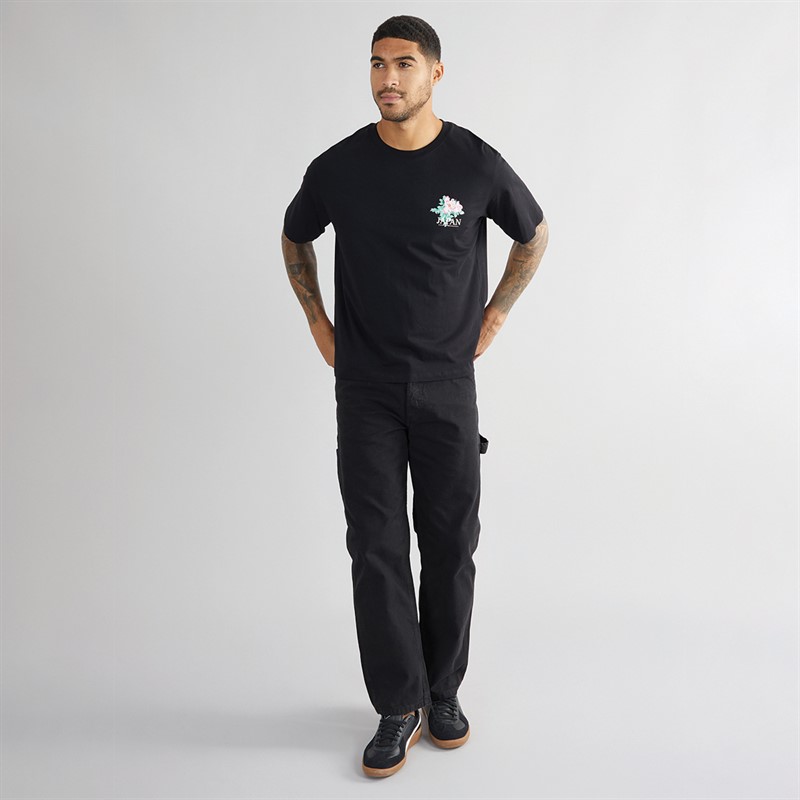 JACK & JONES Mens Bradley Stamp Short Sleeve T-Shirt Black