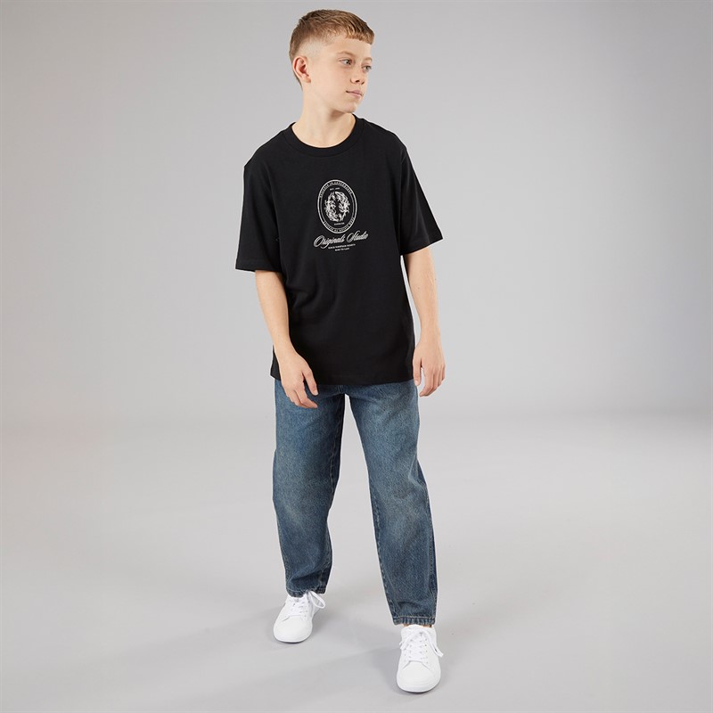 JACK & JONES Boys Jordia Graphic Front T-Shirt Black