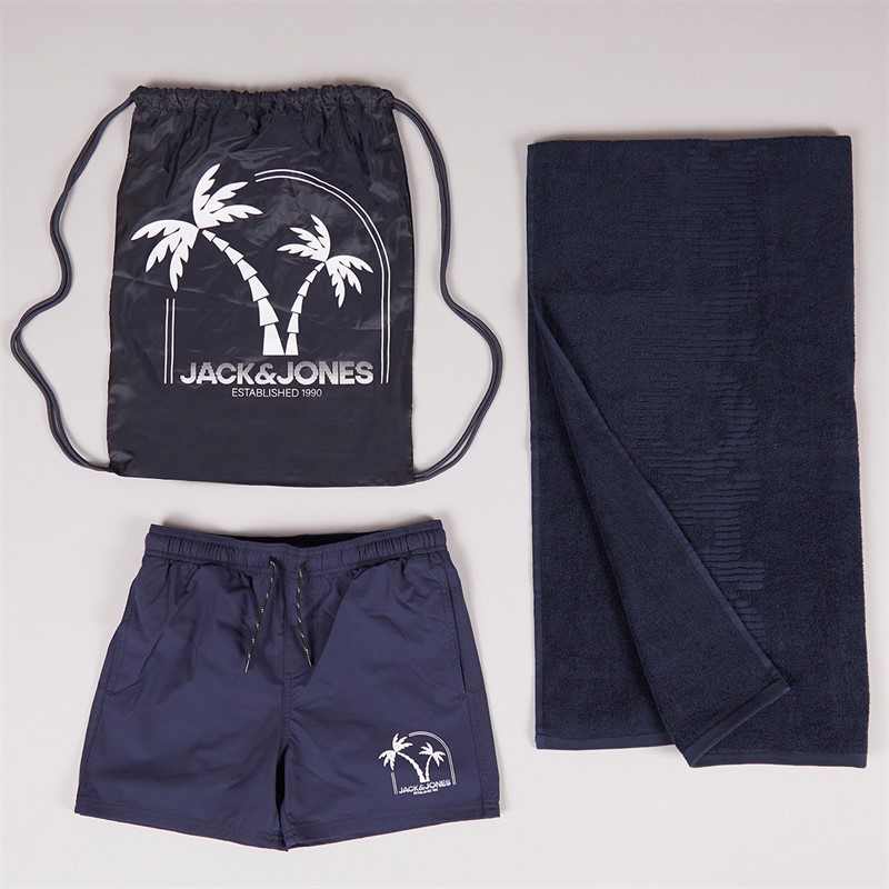 JACK & JONES Ensemble short de bain et serviette Garçon Maui Beach Navy Blazer - Taille 16-17Y