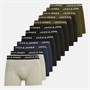 JACK & JONES Mens Benja Solid Twelve Pack Boxer Trunks Black/Black/Black/Navy/Navy/Forest Night/Forest Night/Black/Black/Black