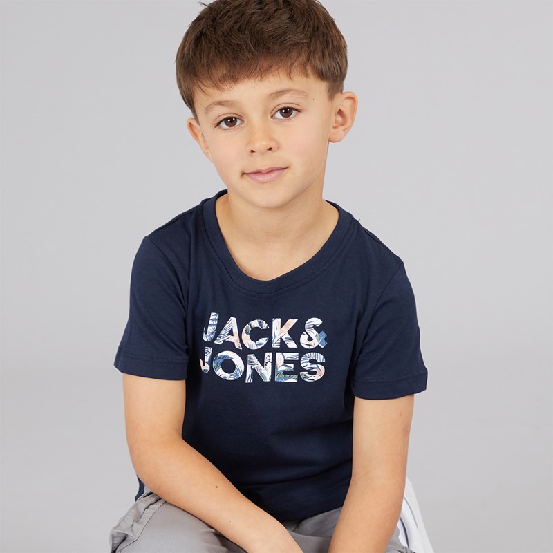 JACK & JONES Junge Bryan Corp Logo T Shirt Sky Captain