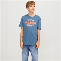 JACK & JONES Jongens Logo T-Shirt Oceanview
