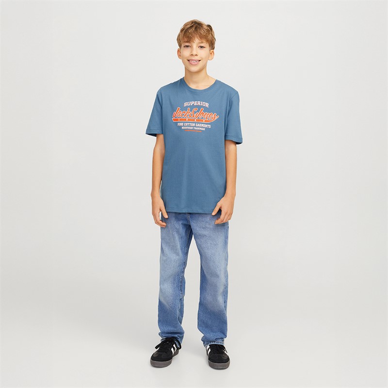 JACK & JONES Jongens Logo T-Shirt Oceanview