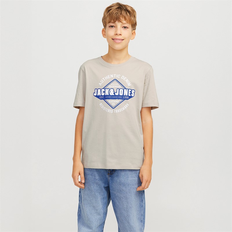 JACK & JONES Jongens Logo T-Shirt Moonbeam