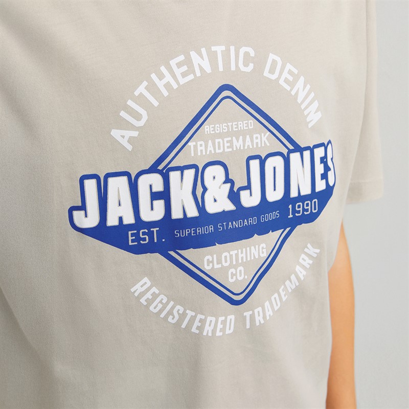 JACK & JONES Jongens Logo T-Shirt Moonbeam