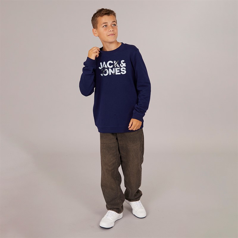 JACK & JONES Boys TYD Corp Splash Sweatshirt Ocean Cavern