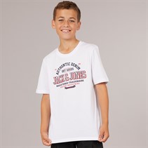 JACK & JONES Jongens Logo T Shirt Witte Print / Navy Blazer / True Red