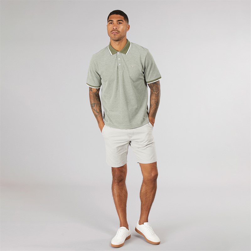 JACK & JONES Mens Alves Short Sleeve Polo Shirt Four Leaf Clover