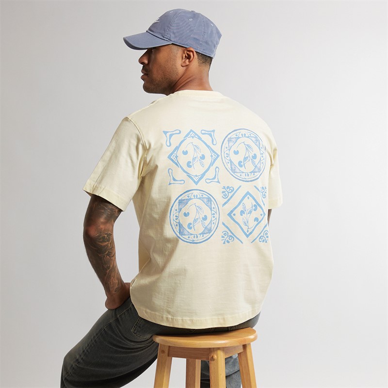 JACK & JONES Mens Paros Sketch T-Shirt Antique White