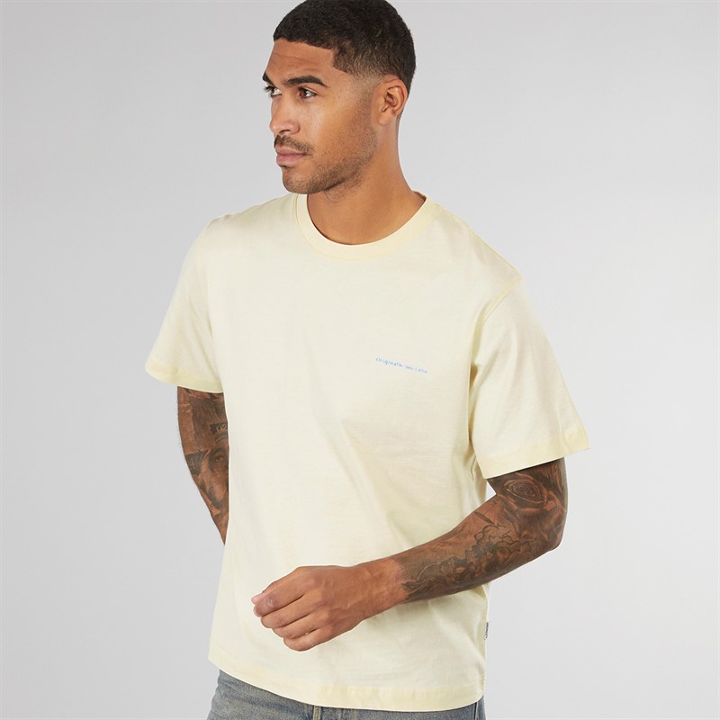 JACK & JONES Mens Paros Sketch T-Shirt Antique White